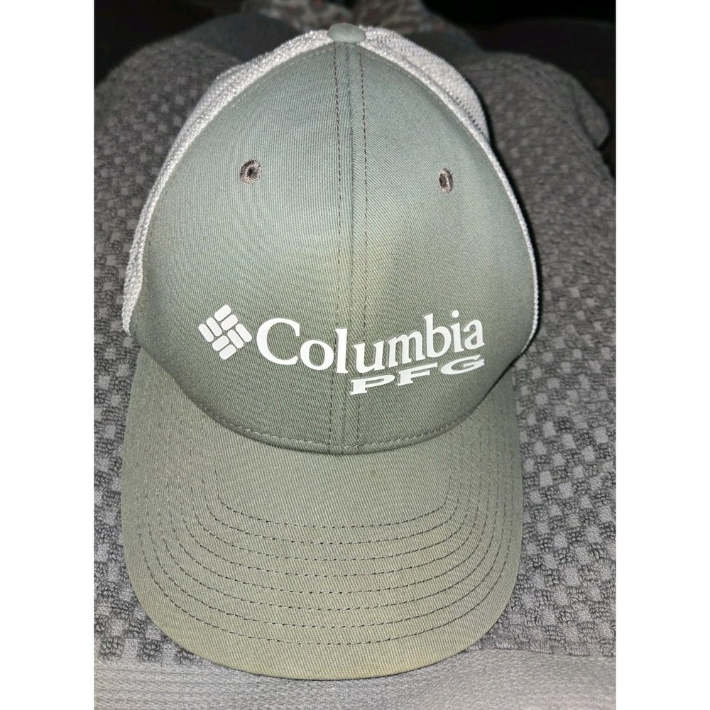 Columbia PFG Mesh Ball Cap Sage Green White Fishing Hat CU9495 Unisex SM